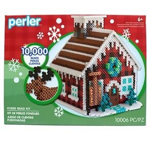 Perler Winter Lodge 3D Fused Bead Kit 10000 Beads Christmas Cabin 80-54450 NEW